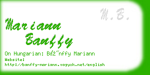 mariann banffy business card